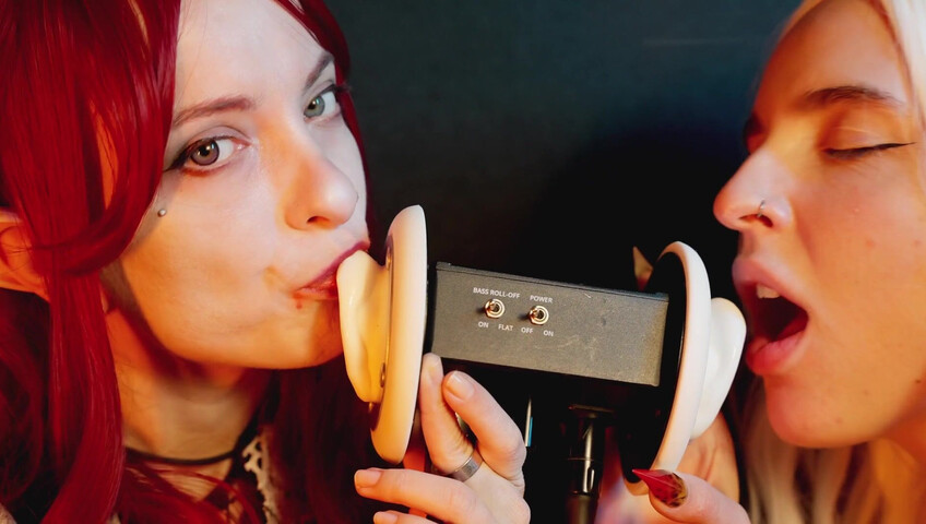 The Sounds of Girls - ASMR 2 Girls | Vampire + White Elf Sensually Licking Your Ears