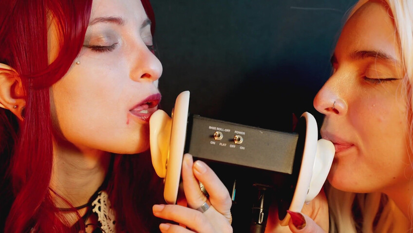 The Sounds of Girls - ASMR 2 Girls | Vampire + White Elf Sensually Licking Your Ears