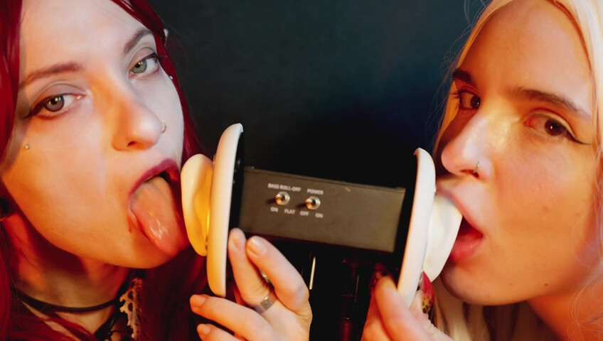 The Sounds of Girls - ASMR 2 Girls | Vampire + White Elf Sensually Licking Your Ears