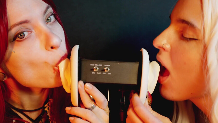 The Sounds of Girls - ASMR 2 Girls | Vampire + White Elf Sensually Licking Your Ears