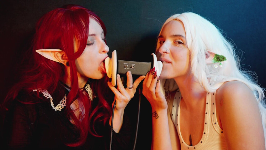 The Sounds of Girls - ASMR 2 Girls | Vampire + White Elf Sensually Licking Your Ears