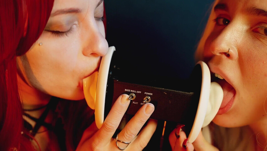 The Sounds of Girls - ASMR 2 Girls | Vampire + White Elf Sensually Licking Your Ears