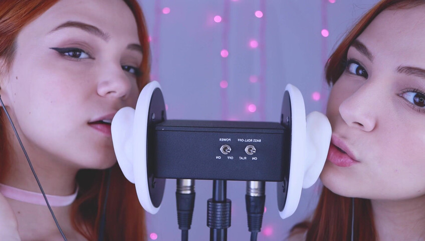 Maimy ASMR - Twins - Ear Noms, Kissing, Inaudible Whispers
