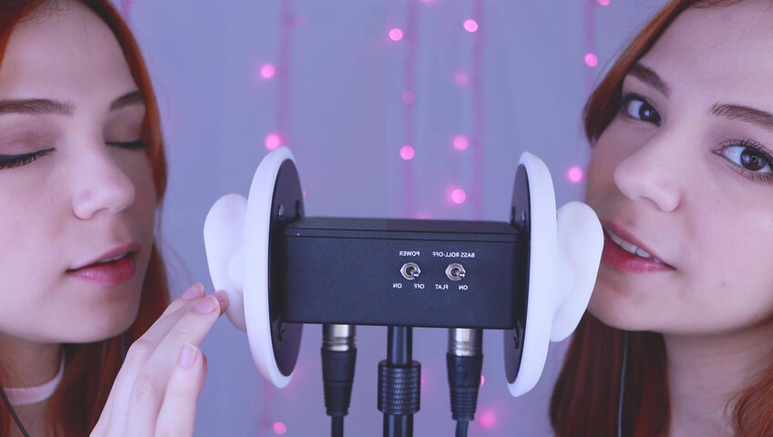 Maimy ASMR - Twins - Ear Noms, Kissing, Inaudible Whispers