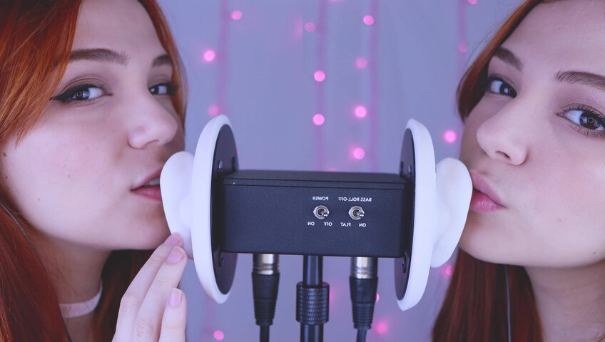 Maimy ASMR - Twins - Ear Noms, Kissing, Inaudible Whispers