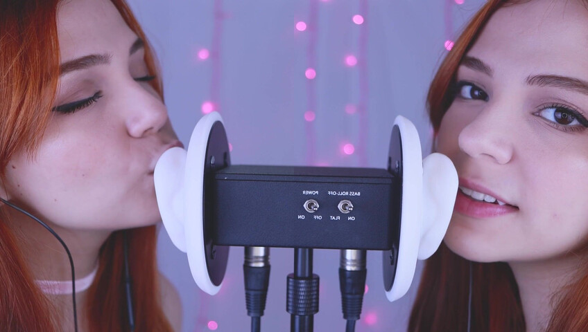 Maimy ASMR - Twins - Ear Noms, Kissing, Inaudible Whispers