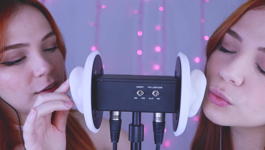 Maimy ASMR - Twins - Ear Noms, Kissing, Inaudible Whispers