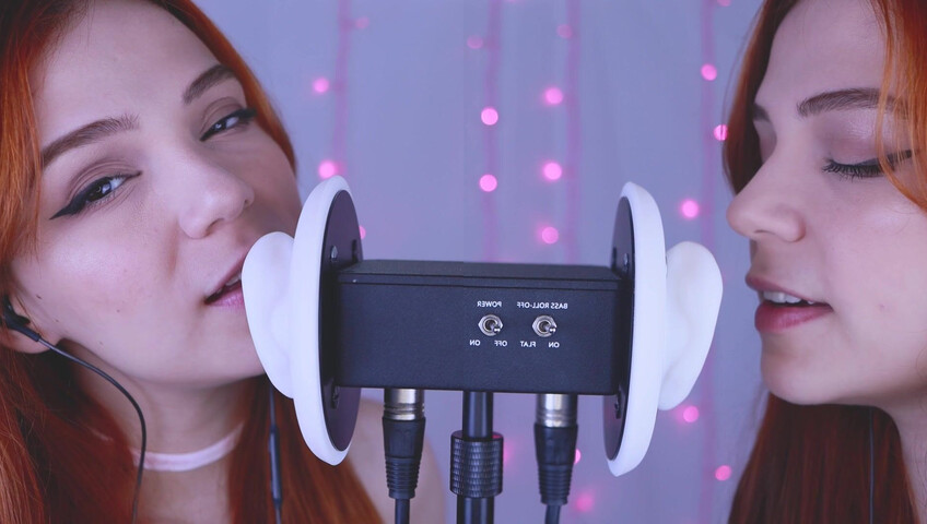 Maimy ASMR - Twins - Ear Noms, Kissing, Inaudible Whispers