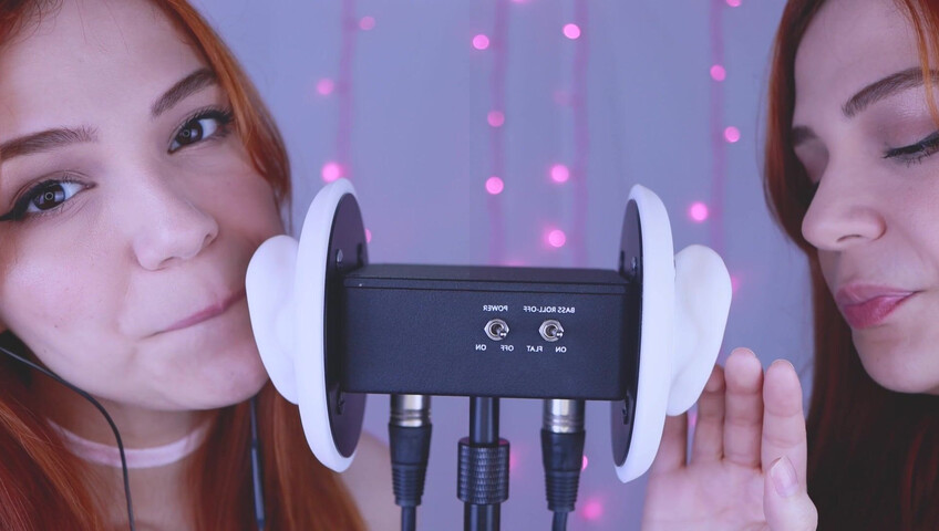 Maimy ASMR - Twins - Ear Noms, Kissing, Inaudible Whispers