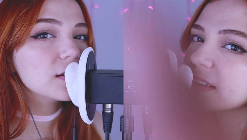 Maimy ASMR - Twins - Ear Noms, Kissing, Inaudible Whispers