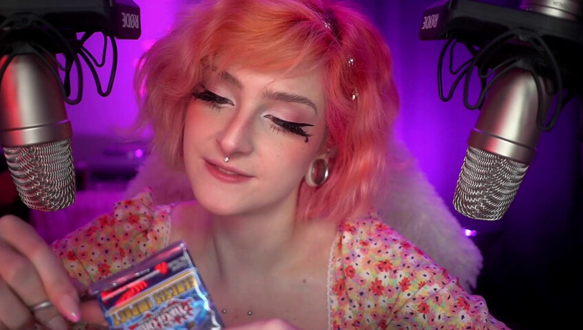 Mewlies ASMR - Yugioh Card Pack Opening ♡ Relaxing ♡ Casual Whispers & Giggles