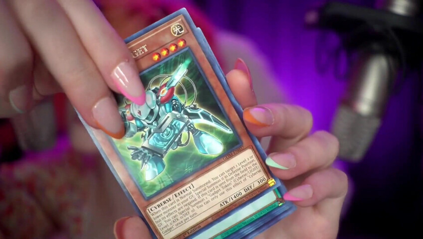 Mewlies ASMR - Yugioh Card Pack Opening ♡ Relaxing ♡ Casual Whispers & Giggles