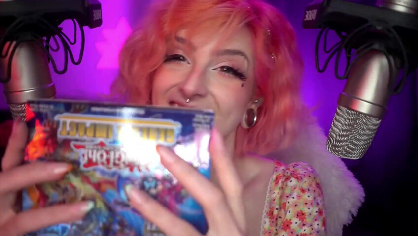 Mewlies ASMR - Yugioh Card Pack Opening ♡ Relaxing ♡ Casual Whispers & Giggles
