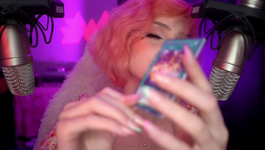 Mewlies ASMR - Yugioh Card Pack Opening ♡ Relaxing ♡ Casual Whispers & Giggles