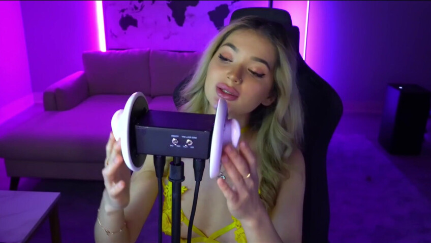 Mimi_fun - Ear Licking in Yellow Lingerie