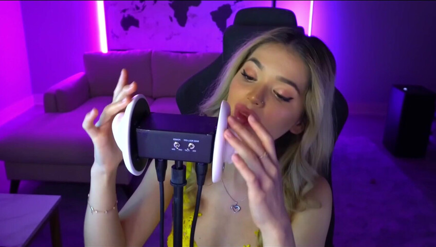 Mimi_fun - Ear Licking in Yellow Lingerie