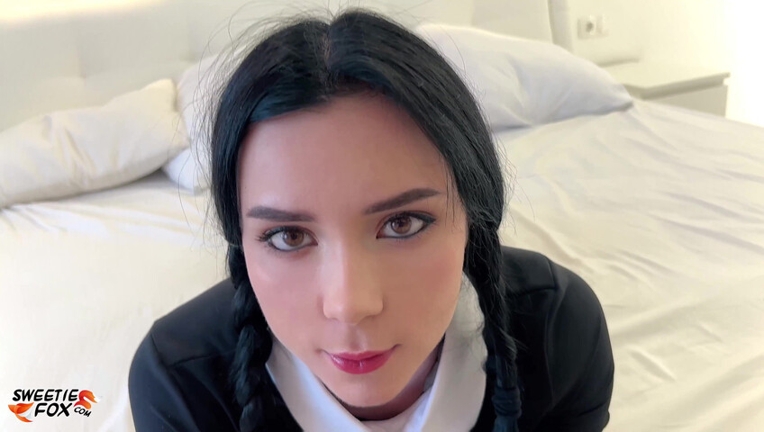 Sweetie Fox - Cosplay Wednesday Addams or Worship Ass