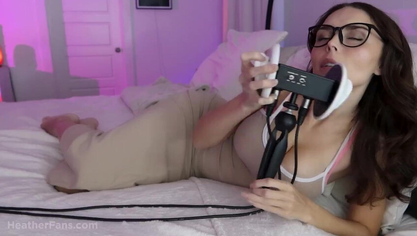 HeatheredEffect - Ear Eating ASMR | Laying in Bed, Tan Dress