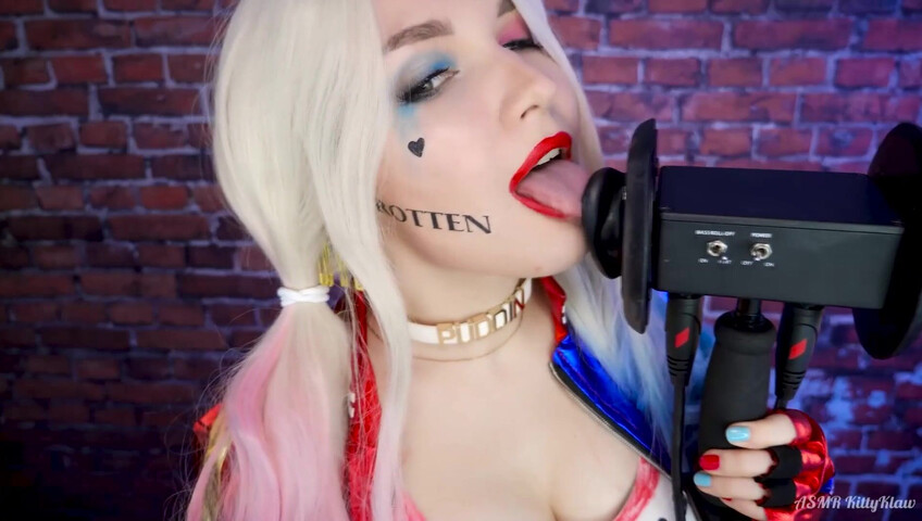 Kitty Klaw ASMR - Harley Quinn Licking & Mouth sounds