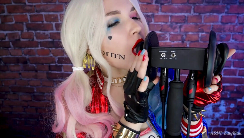 Kitty Klaw ASMR - Harley Quinn Licking & Mouth sounds