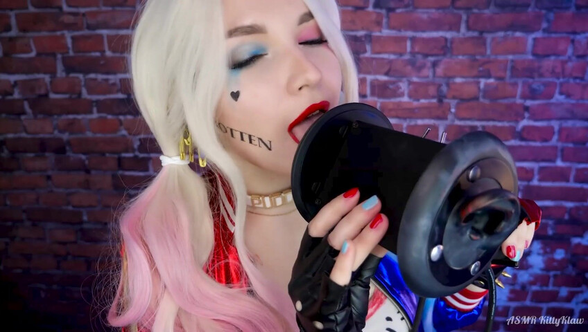 Kitty Klaw ASMR - Harley Quinn Licking & Mouth sounds
