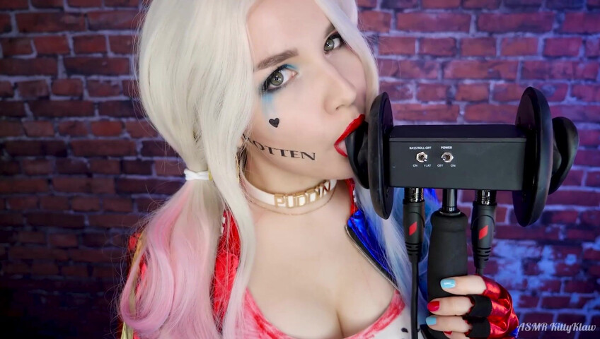 Kitty Klaw ASMR - Harley Quinn Licking & Mouth sounds