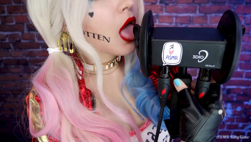 Kitty Klaw ASMR - Harley Quinn Licking & Mouth sounds