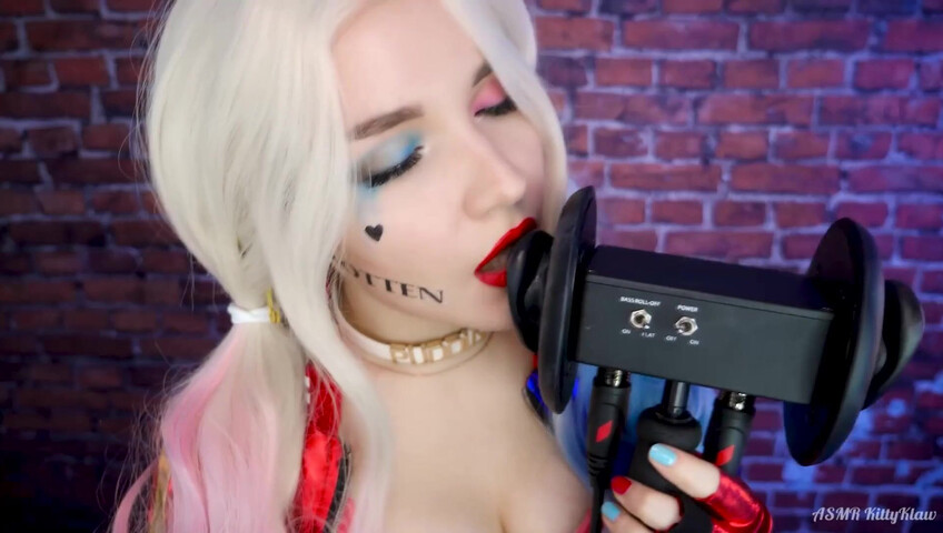 Kitty Klaw ASMR - Harley Quinn Licking & Mouth sounds