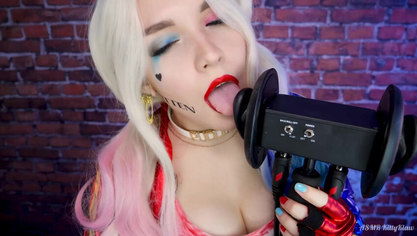 Kitty Klaw ASMR - Harley Quinn Licking & Mouth sounds