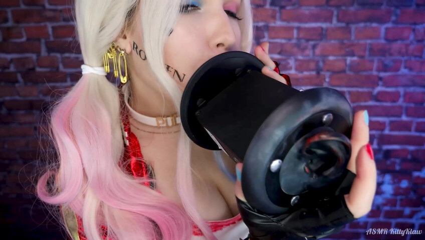 Kitty Klaw ASMR - Harley Quinn Licking & Mouth sounds