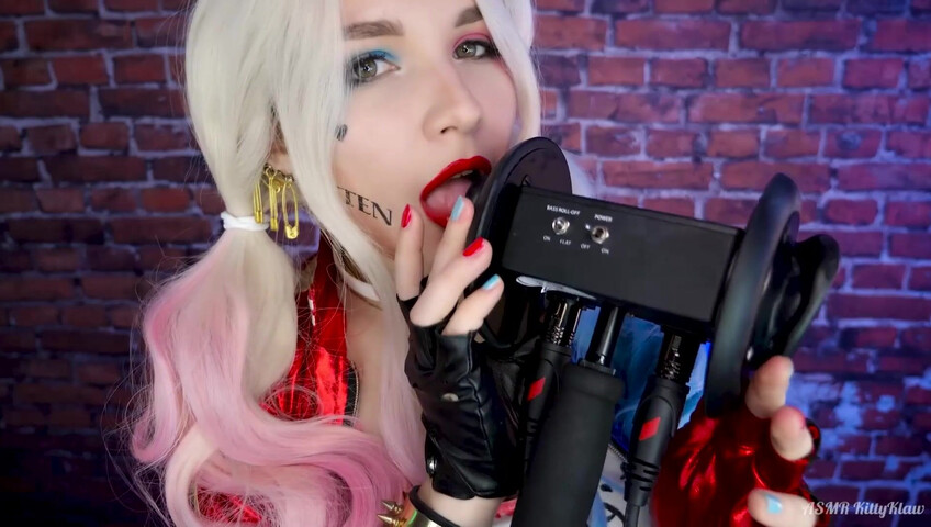 Kitty Klaw ASMR - Harley Quinn Licking & Mouth sounds
