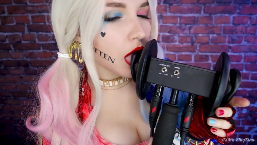 Kitty Klaw ASMR - Harley Quinn Licking & Mouth sounds