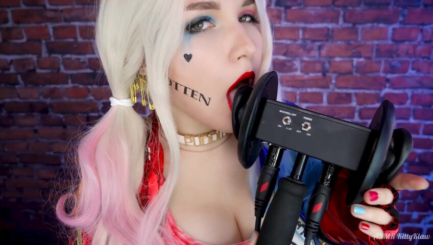 Kitty Klaw ASMR - Harley Quinn Licking & Mouth sounds