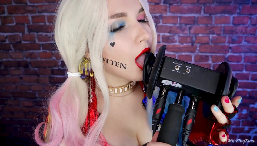 Kitty Klaw ASMR - Harley Quinn Licking & Mouth sounds