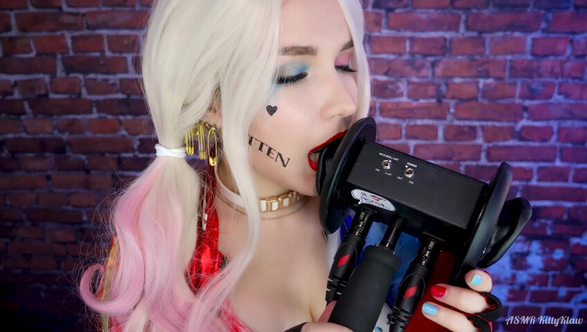 Kitty Klaw ASMR - Harley Quinn Licking & Mouth sounds