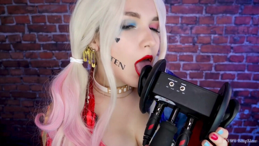 Kitty Klaw ASMR - Harley Quinn Licking & Mouth sounds