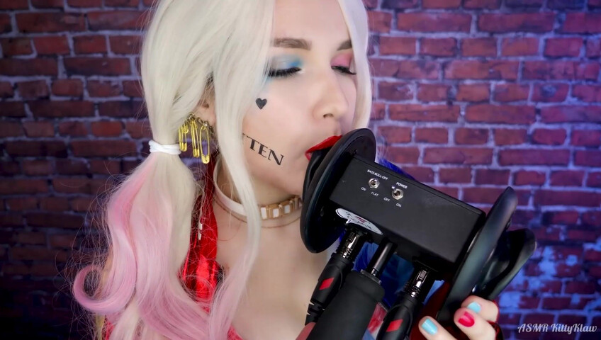 Kitty Klaw ASMR - Harley Quinn Licking & Mouth sounds