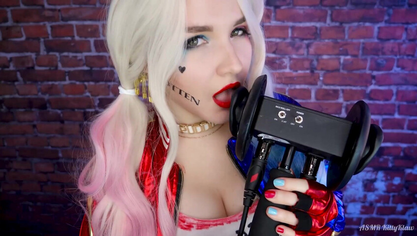Kitty Klaw ASMR - Harley Quinn Licking & Mouth sounds