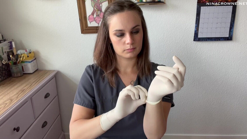 Nina Crowne - Angry Nurse Gloved Handjob