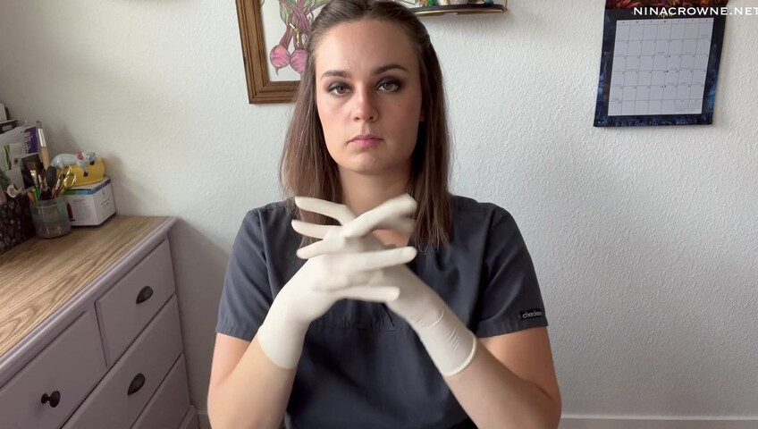 Nina Crowne - Angry Nurse Gloved Handjob