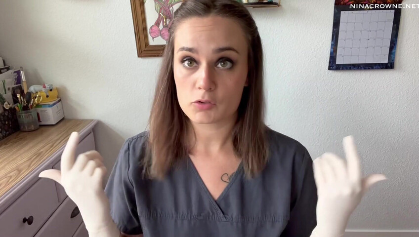 Nina Crowne - Angry Nurse Gloved Handjob