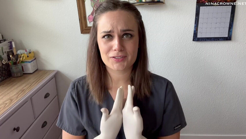 Nina Crowne - Angry Nurse Gloved Handjob