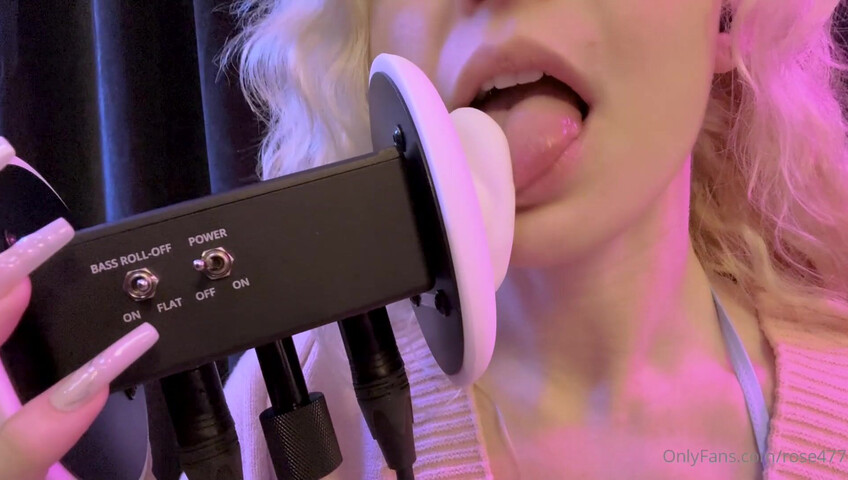 Rose ASMR - Ear licking, titfucking, sucking dildo