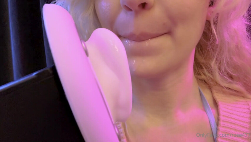 Rose ASMR - Ear licking, titfucking, sucking dildo