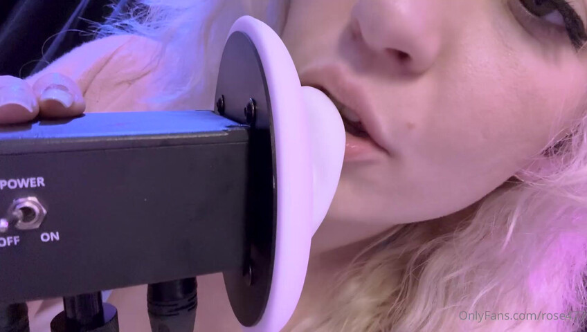 Rose ASMR - Ear licking, titfucking, sucking dildo