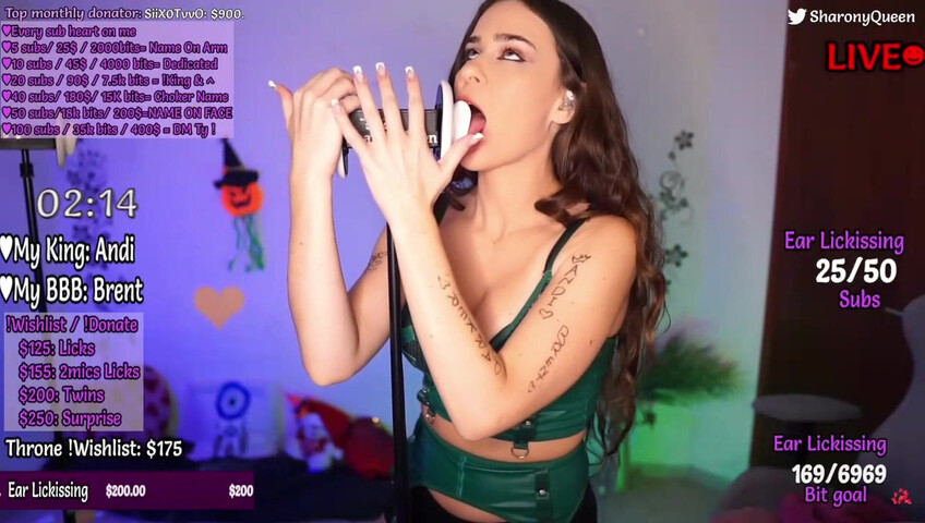SharonQueen Asmr Green Lingerie