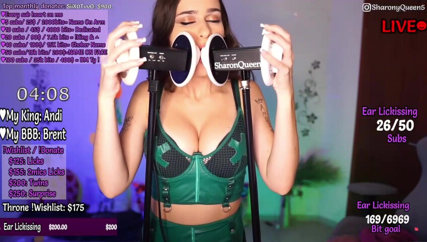 SharonQueen Asmr Green Lingerie
