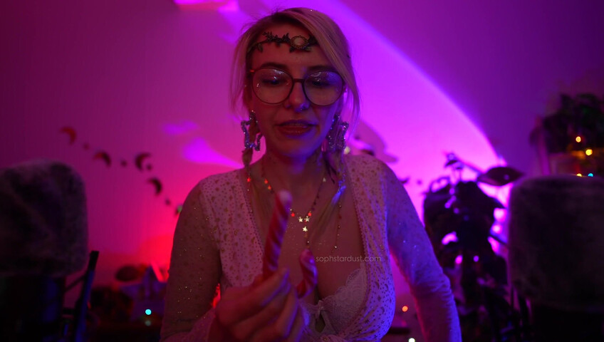Soph Stardust ASMR Candy Cane licking & eating + topbra scratching 4K