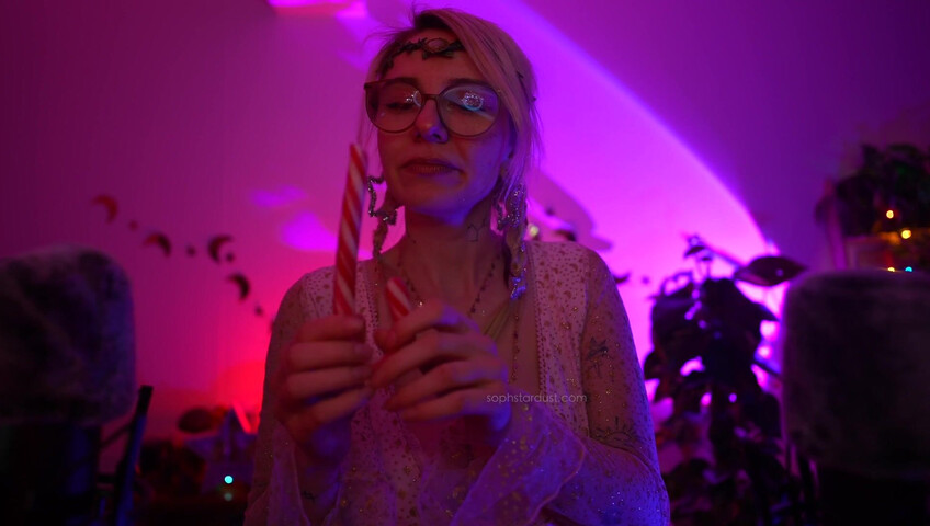 Soph Stardust ASMR Candy Cane licking & eating + topbra scratching 4K