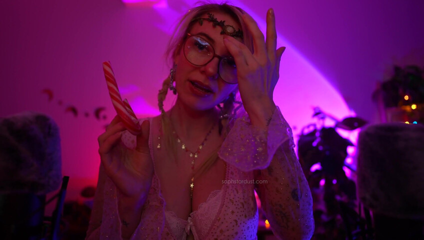 Soph Stardust ASMR Candy Cane licking & eating + topbra scratching 4K